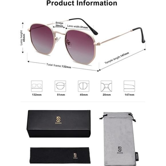 Small Square Polarized Sunglasses for Men and Women Polygon Mirrored Lens main image 2